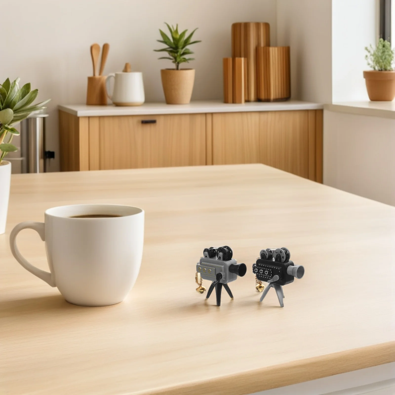 

2 Pcs House Film Projection Toys Decor Mini Dollhouse Accessories Video Bedroom Projector Retro Furniture Desktop Child