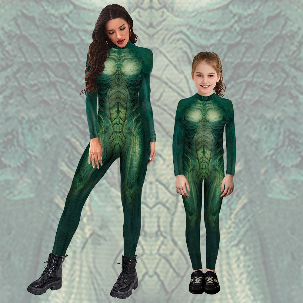 Halloween Dier 3d Print Slang Cosplay Kostuum Volwassen Kinderen Zentai Bodysuits Carnaval Party Podium Matching Outfit Set