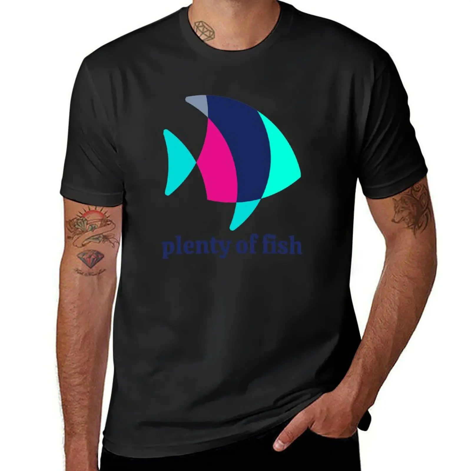 plenty of fish T-Shirt plus size tops boys whites shirts graphic tees mens plain t shirts