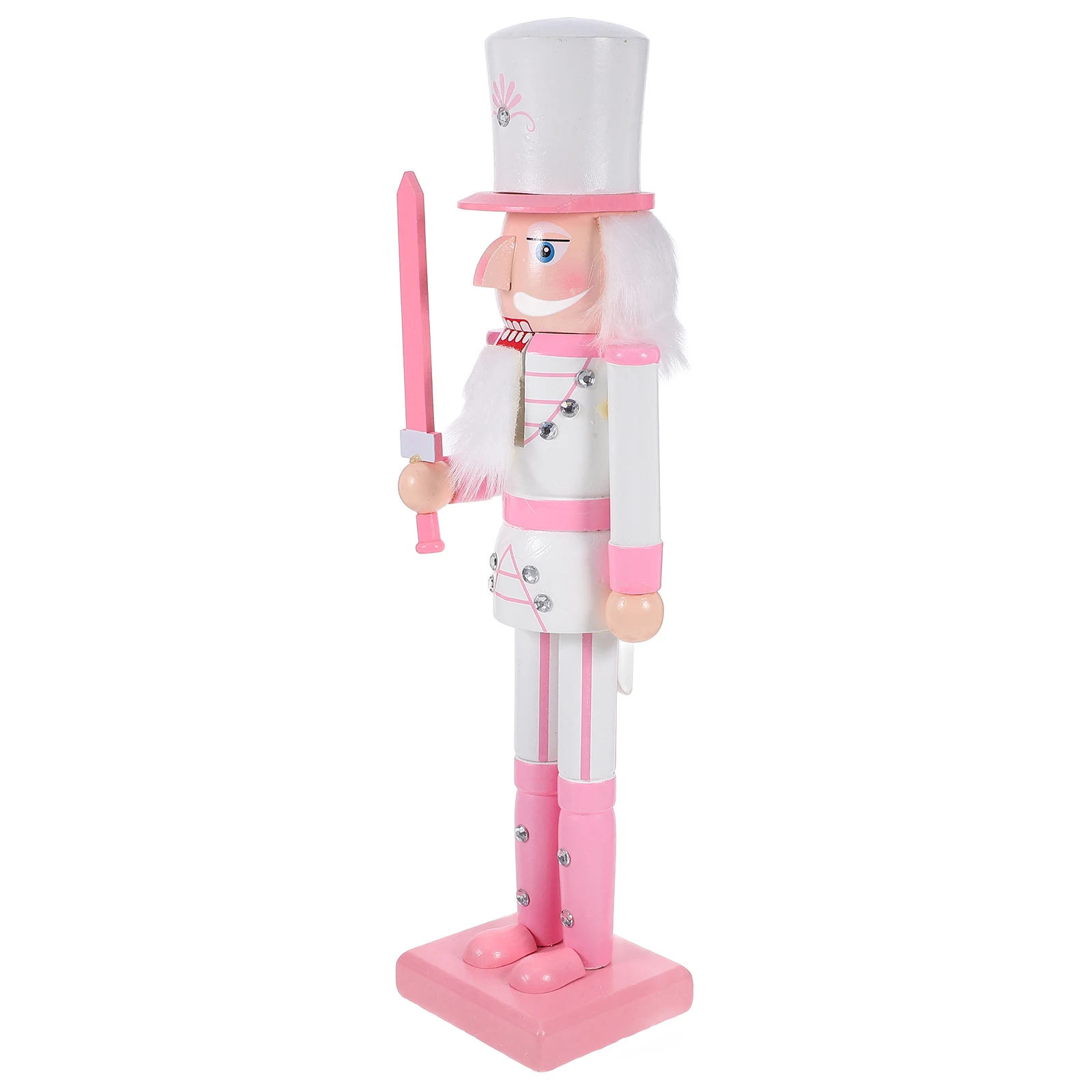 

Wooden Nutcracker Puppet Festive Christmas Ornament Hand Painted Detail for Tabletop Home Office Holiday Decor Xmas Party