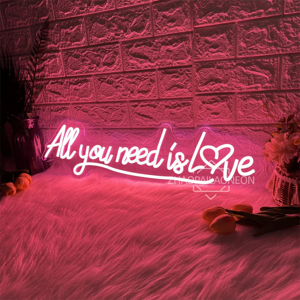 كل ما تحتاجه هو الحب النيون الفن ديكور للتعليق على الحائط Led أضواء النيون تسجيل لحفل الزفاف غرفة نوم المنزل جدار الزينة #3
