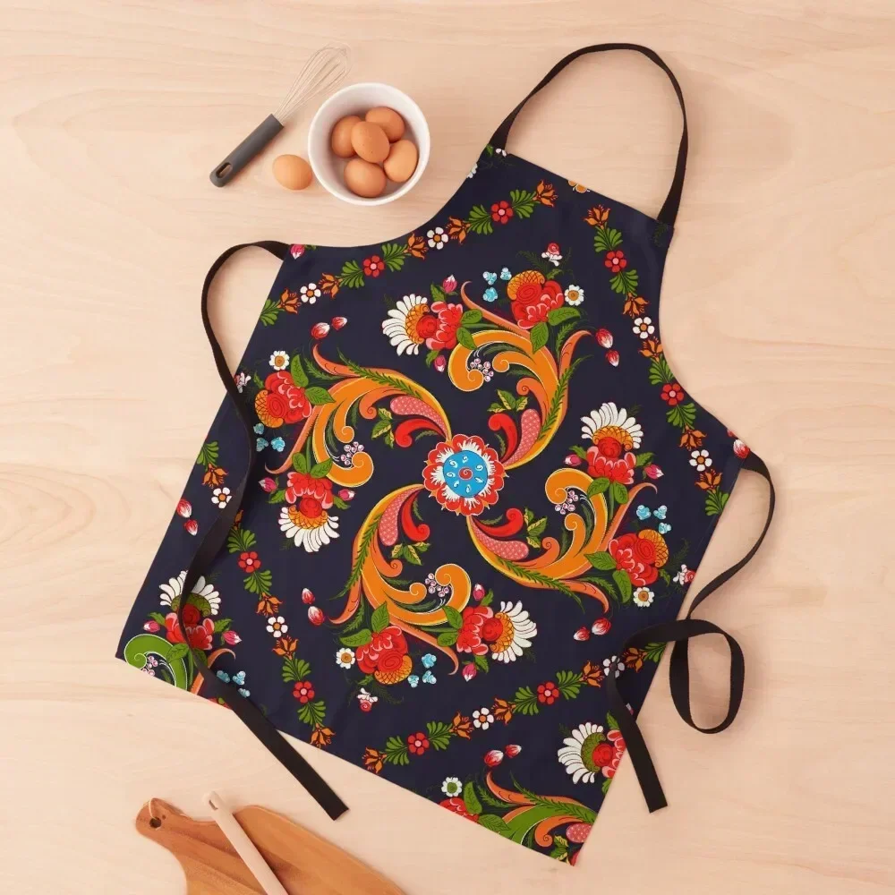 

Rosemaling 1 Apron For Kitchen Women Household Items Cute Kitchen Accessories Household Items Useful Apron