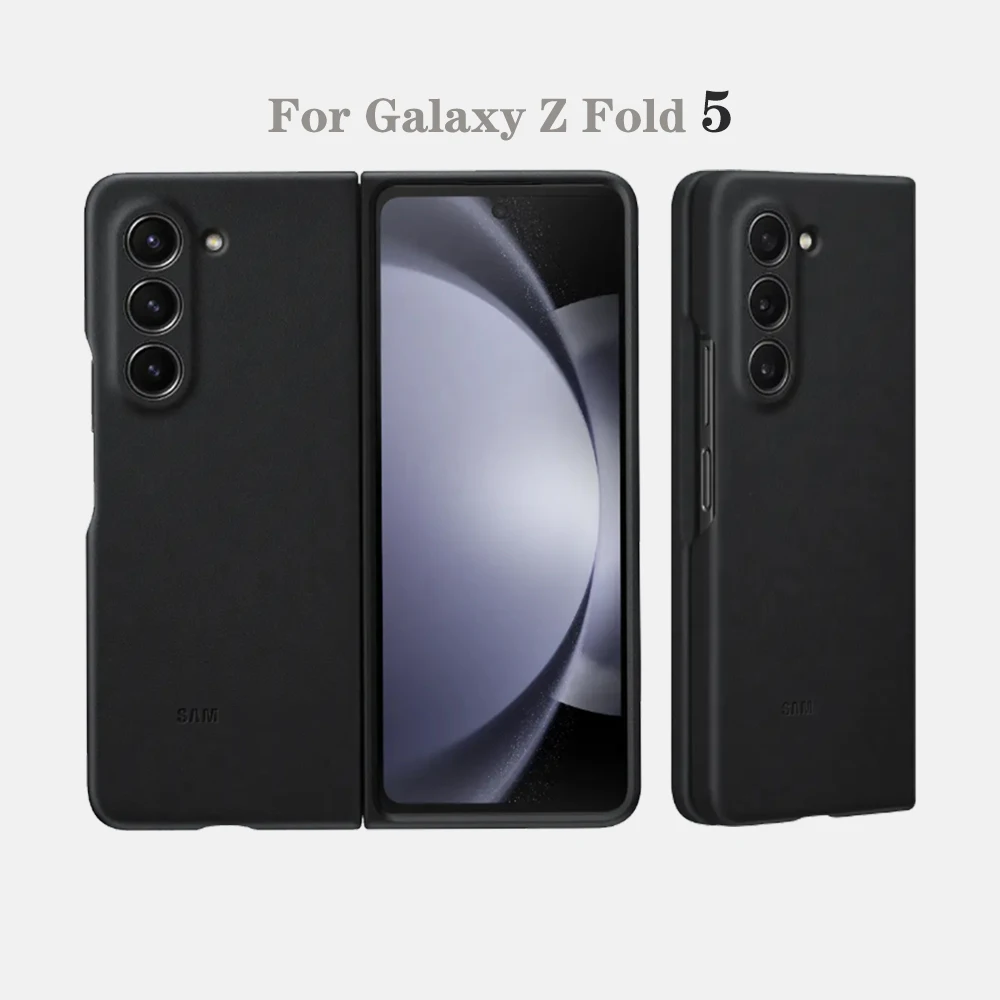 

Защитный чехол из натуральной кожи для Galaxy Z Fold5 Fold4 простой чехол в деловом стиле ZFold4 ZFold5 водонепроницаемый чехол