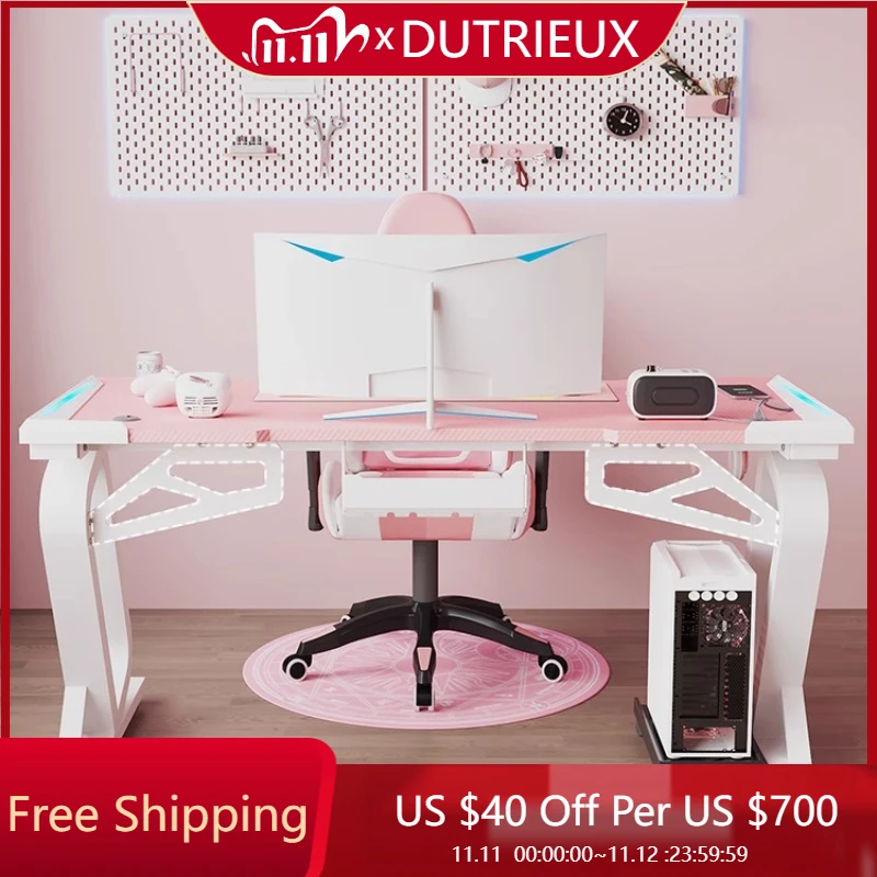 

Simple High Quality Computer Desks Pink Design Creativity Ergonomic Computer Desks High End Gaming Mesa Pc Trendy Furniture