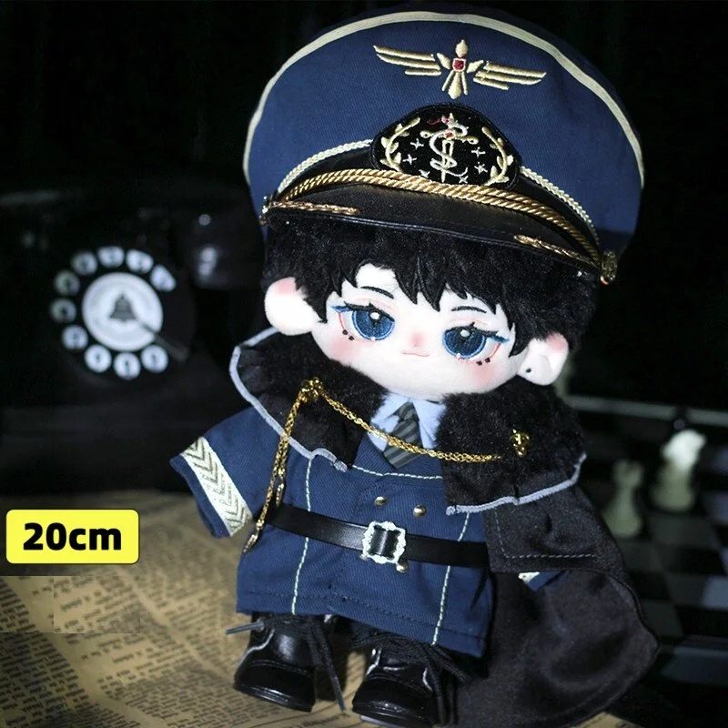 

Комплект одежды для кукол в стиле милитари глубокого синего цвета для кукол 20 см с винтажной шляпой, хлопковая военная форма в готическом стиле для кукол