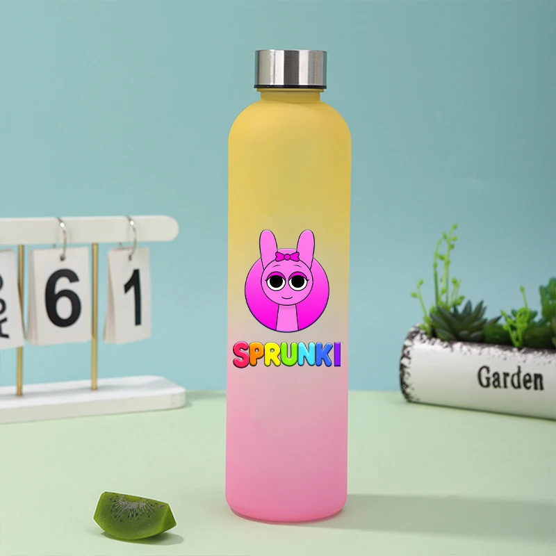 

900ML Sprunki Gradient Color Bottle for Child Cute Sprunkis Game Cartoon Sports Bottles Drinking Water Cup Kids Birthday Giftt