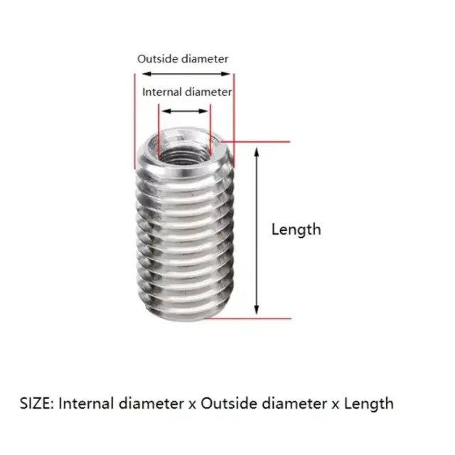 M2 M3 M4 M5 M6 M8 304 Edelstahl Innen- und Außengewinde-Adapter Schraubenmuttern Gewindeumwandlung Steckschlüssel-Schraubenmutter – Detail 1