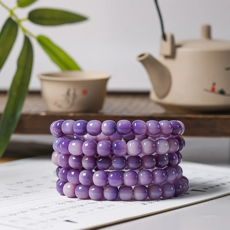 Taro Purple Bodhi Bracelet 114 PCs Buddha Beads DIY Bodhi Seed String Beads Materials Buddha Beads Rosary Crafts