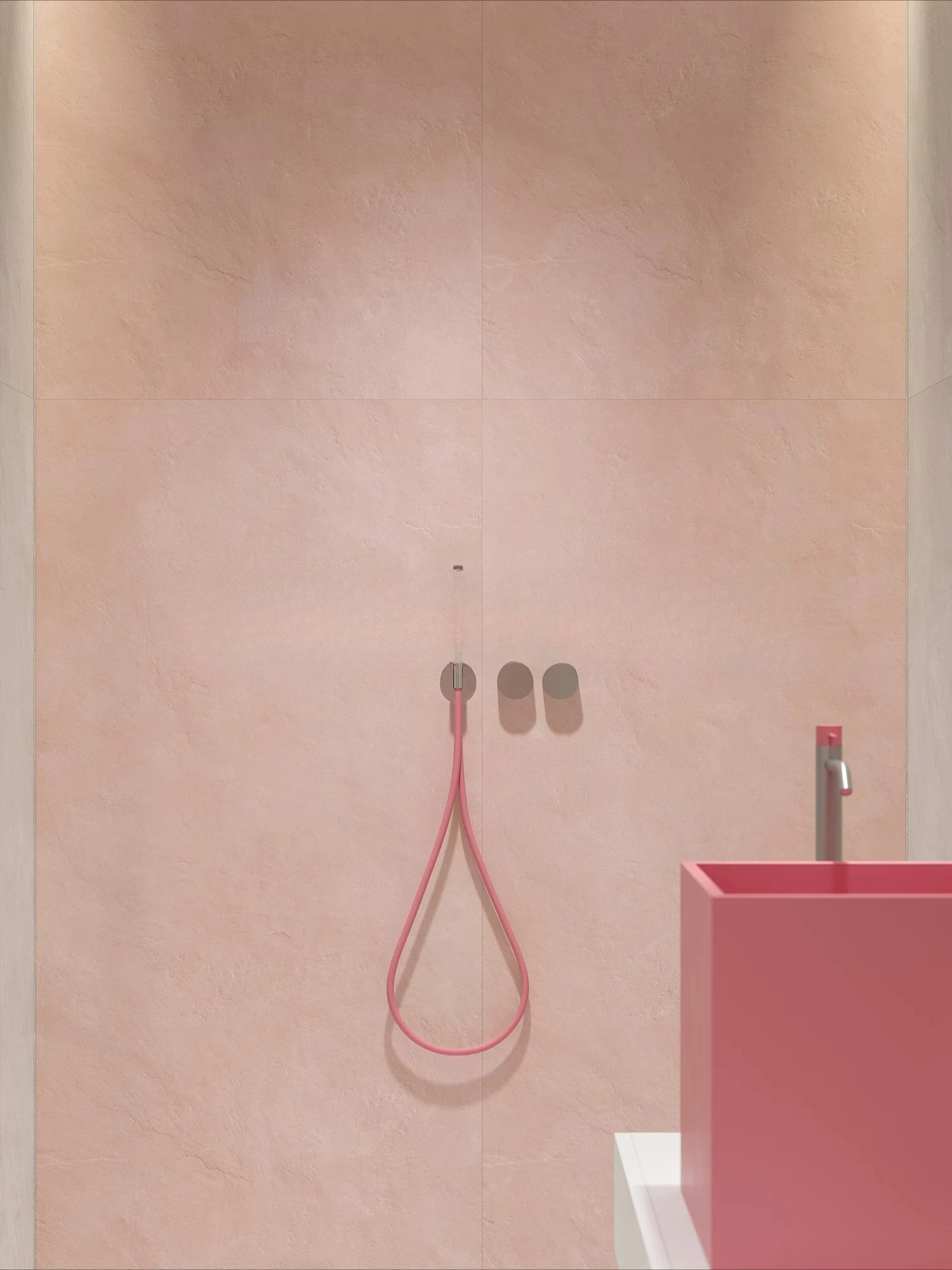 

Pink micro-cement tiles 600x1200 guest restaurant floor tiles cream wind bathroom kitchen wall tiles