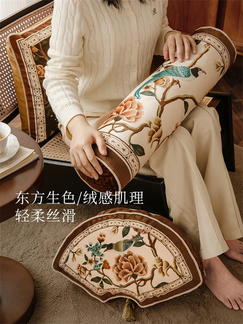Throw Pillow Covers New Chinese Style Home Indoor Outdoor Sofa Bed Decor 18 x18 Inch Pillowcover Floral Bird Oriental Vintage