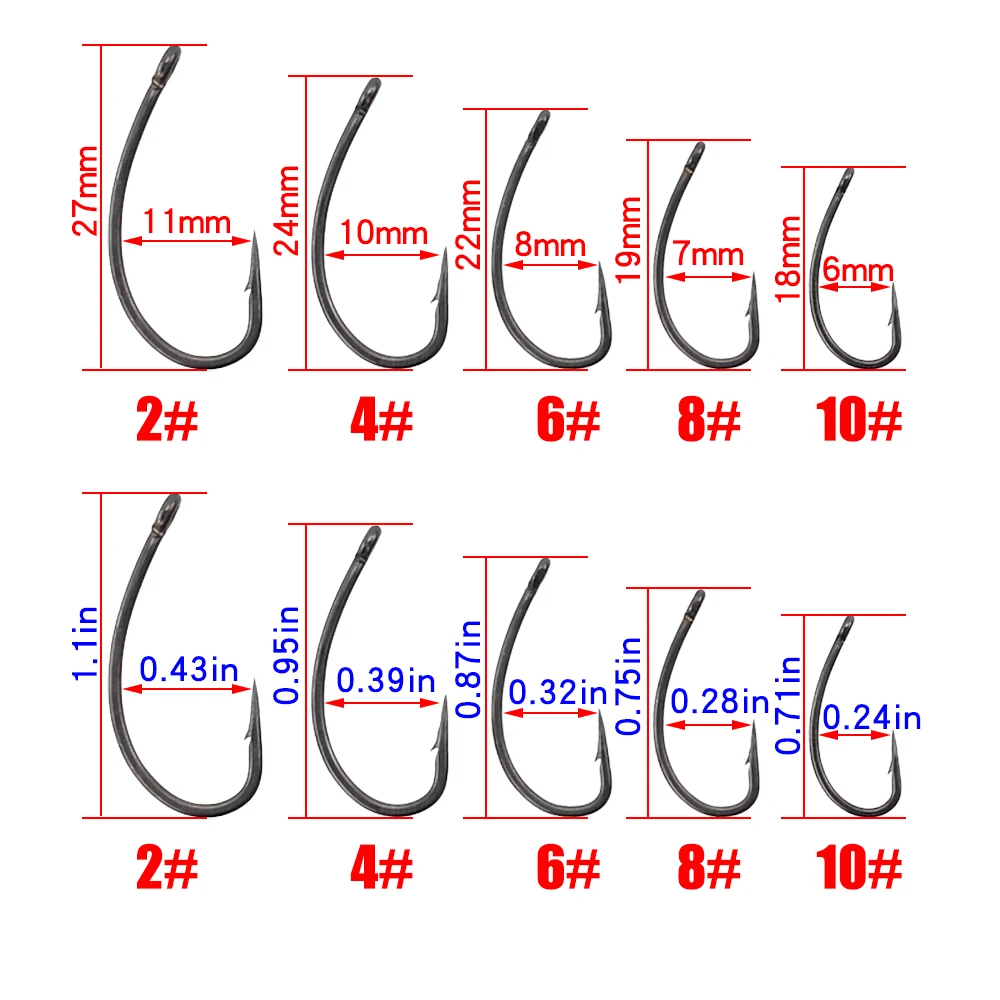 Hirisi 30x kait pancing ikan mas dengan mata mikro Barb baja karbon tinggi kait ikan PTFE dilapisi aksesoris memancing X915