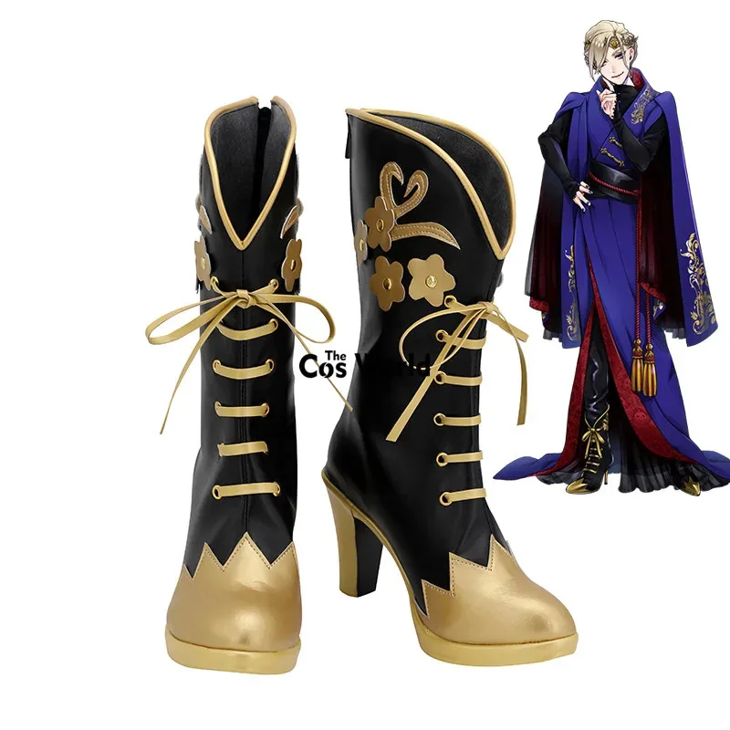 qq681Twisted Wonderland Vil Schoenheit Jogos Personalizar Cosplay Sapatos de Salto Alto Botas