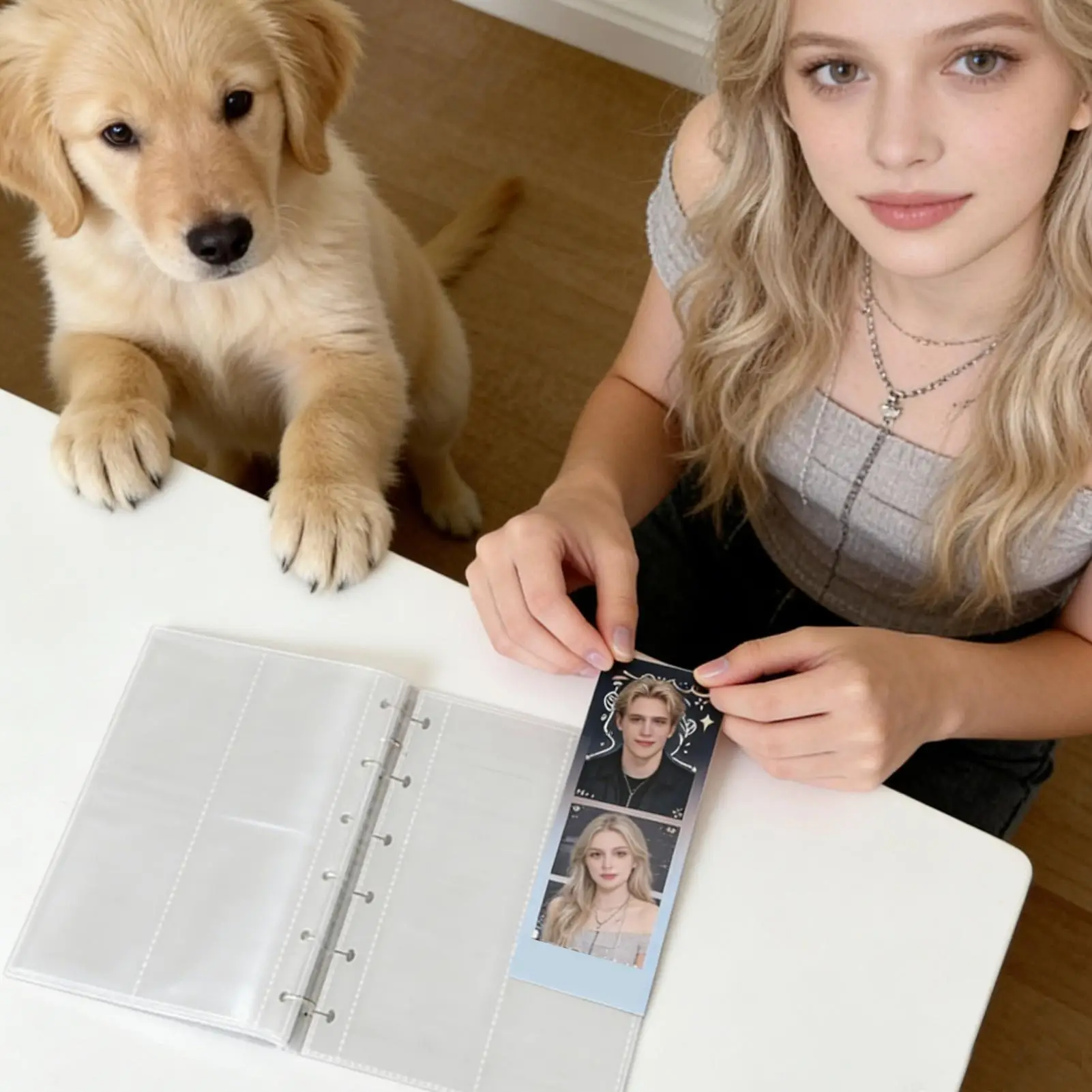 Photo Booth Album Clear Collectible Protective Scrapbook Photo Album Memory Book for Organization Memories Display Collection