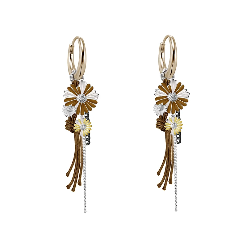MASW Original Design Vintage Temperament Luxury Fringe Flower Earrings For Women Party Gifts Modern Jewelry Hot Selling