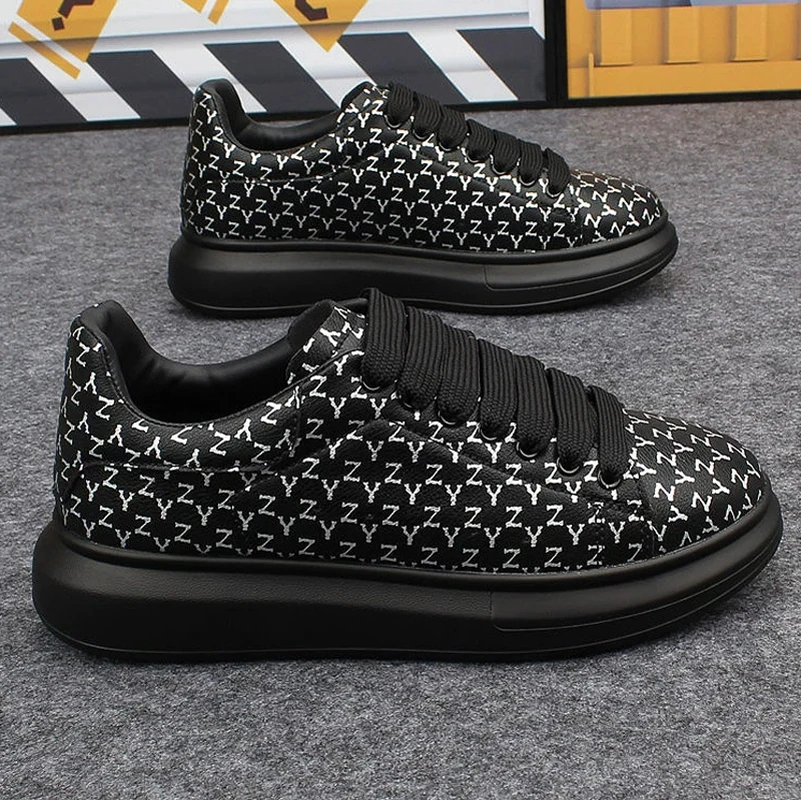 Hot selling high quality men\'s sports casual shoes black lace-up sneakers couples tennis sneakers women\'s white shoes