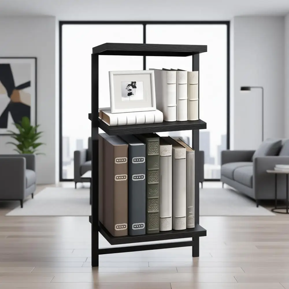 

6-Tier Vertical Tall Narrow Bookshelf for Small Spaces, Open Storage Display Shelves with Stable Base and Anti-Tip Kits, Ideal f