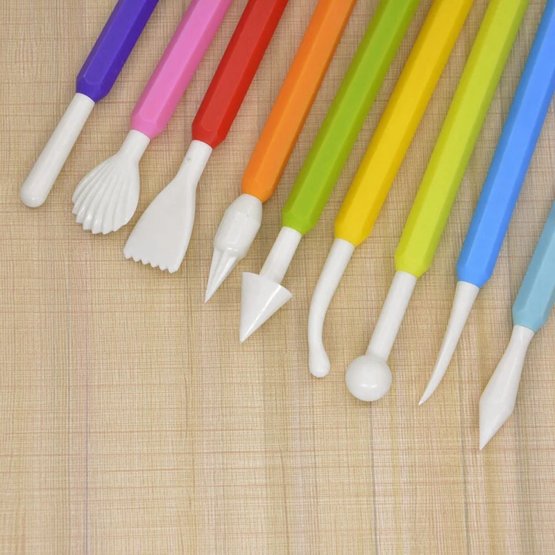 9Piece Fondant Modeling Tools Set Paste, Cake Marshmallow Sculpting Tools Set Fondant Tools Decorating Tools For Cake Decorating