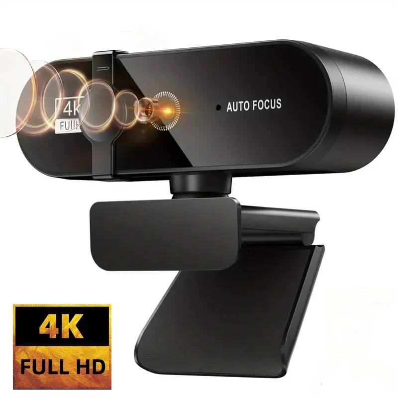 4K 1080P Mini Webcam Full HD 2K USB Camera with Microphone 30fps Auto Focus for PC Laptop Video Shooting