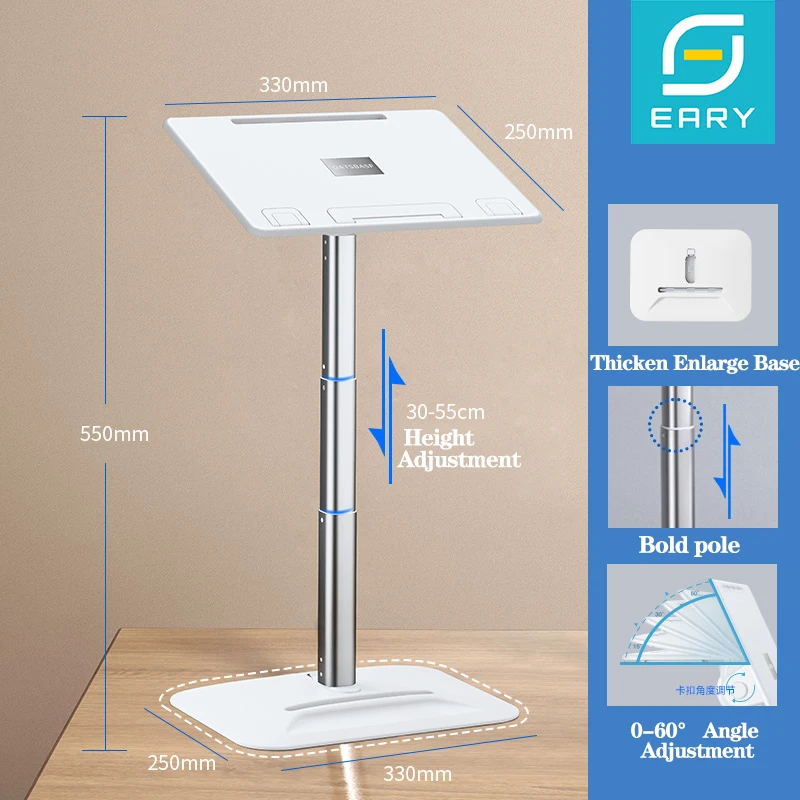 Eary Portable Laptop Stand for Desktop Height Angle Adjustable Holder for Notebook Floor Book Desk Gifts for Kids Girls Students