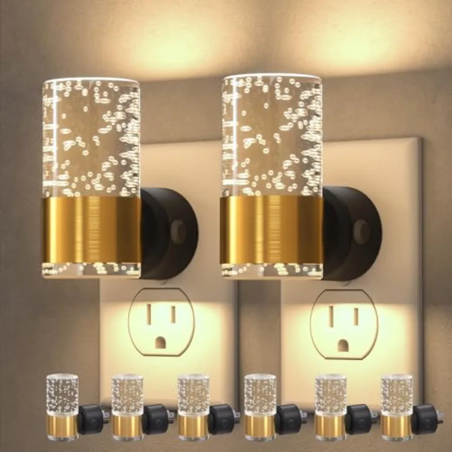 LED Night Lights Plug into Wall, Dimmable Night Light 3 CCT and 5 Brightness Levels, Acrylic Bubble Nightlight with Dusk to Daw
