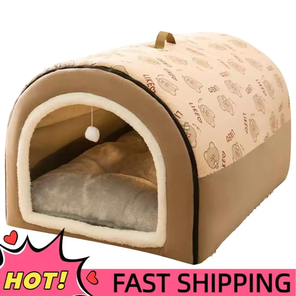 

Мягкая палатка, домик для собак, моющийся укрытие для пещеры для собак, съемное гнездо для кошачьего домика, удобная зимняя кровать для кошек, замок для собак, кошек, товары для домашних животных