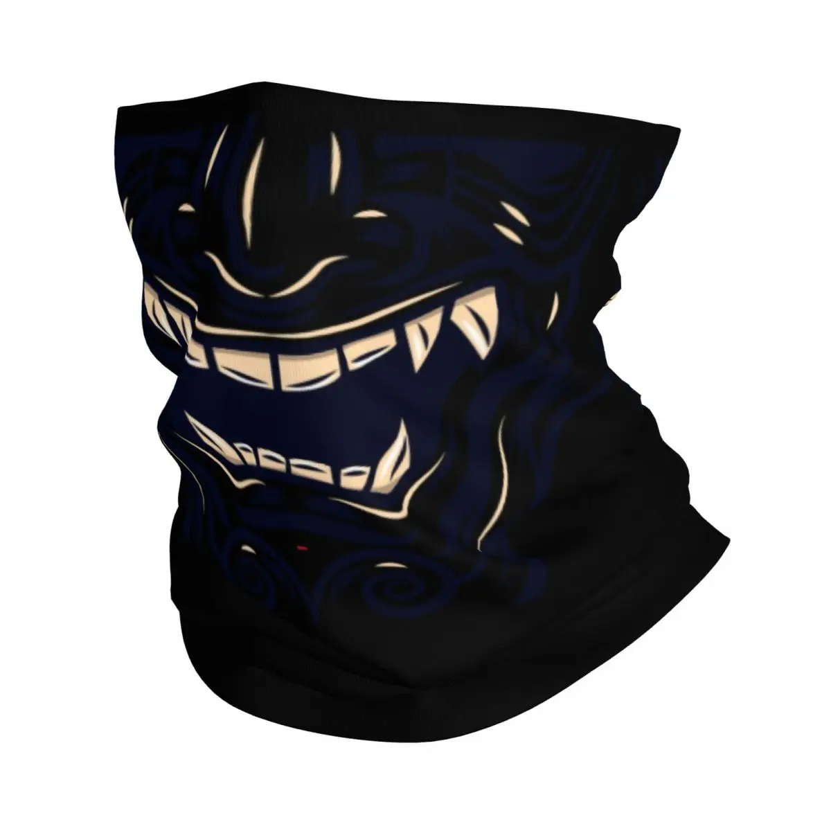 

Пользовательский Midnight Black Samurai Warrior Oni Бандана для шеи Мужчины Женщины Зимний лыжный шарф-труба Гетры Demon Devil Ninja Face