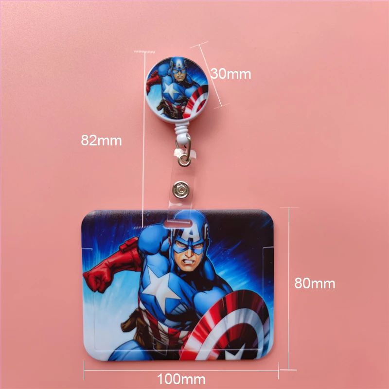 Disney Superhero Horizonta Card Holder Retractable Buckle Business Badge Card Case Men Card Clip Doctors Nurses Hang credencial