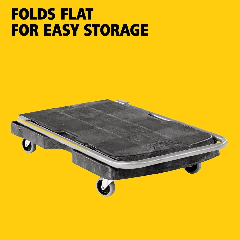 عربة دوللي قابلة للطي بعجلات، سعة 250 رطلاً، قابلة للطي لتحريك تخزين مكتب المستودعات #3