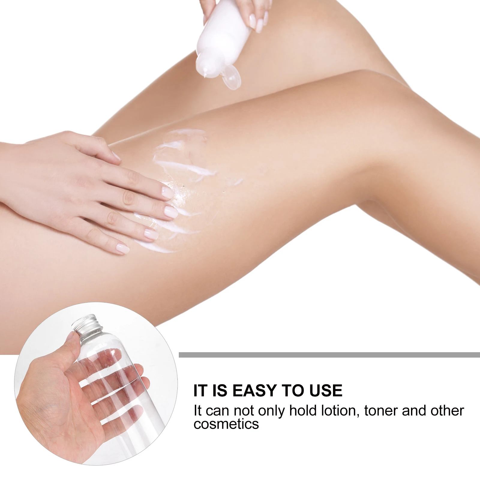 

6Pcs Transparent Plastic Bottles 200ml Refillable Empty Containers Leakproof Portable Bottles for Travel Toner Lotion