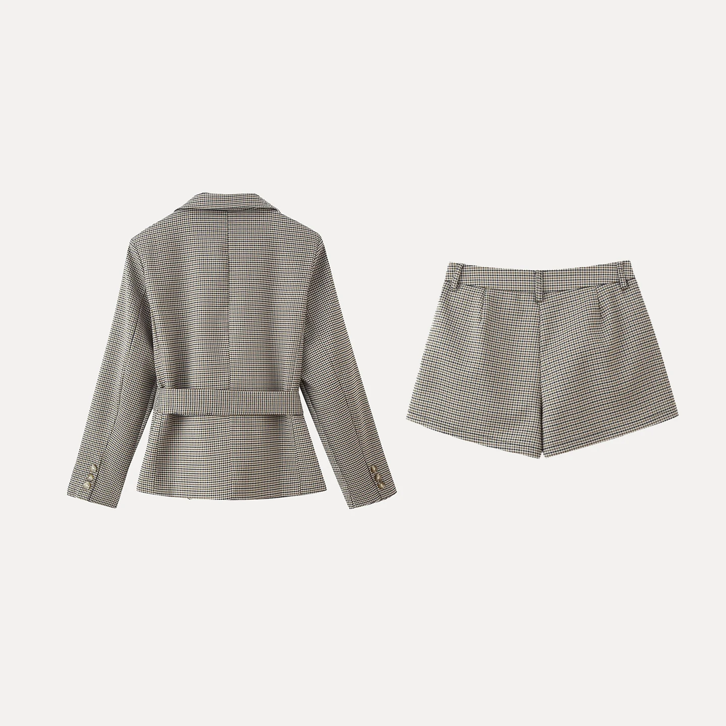 2025년 가을 여성용 패셔너블한 체크무늬 수트 재킷과 바지 세트 Z 브랜드 개성 있는 매칭 데일리웨어 유럽 스타일