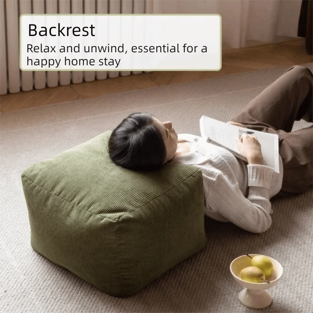 No Filling Seat Cushion Cover Large Capacity Square Sofa Stool Cover Soft Japanese Style Storage Leg Bench Home Decor
