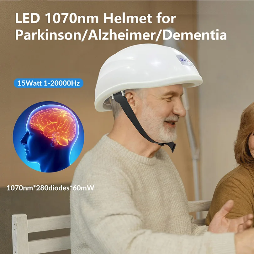 Professional LED Tdcs Brain Stimulation Helmet 28W LED 1070nm Device Caring for Someone With Parkinsons Depression and Anxiety