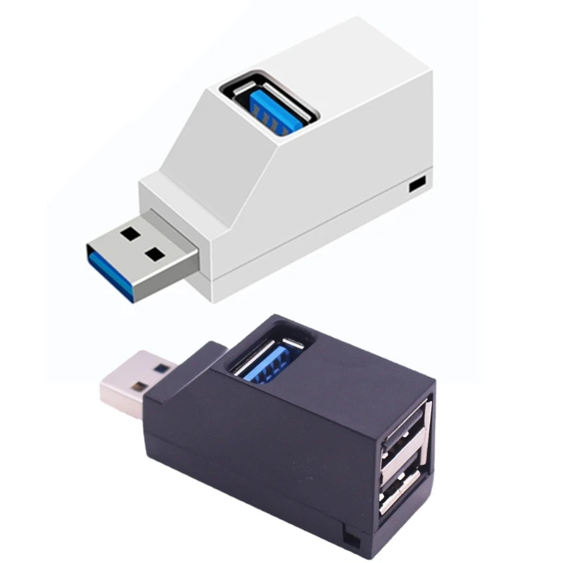 F3KE Adaptor Hub USB Kuat Kompak USB Splitter Extender 1 hingga 3 Port