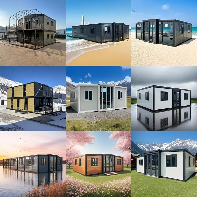 تصاميم غرف نوم حديثة 2/3/5 طراز جديد متين وقابل للتوسيع ومنازل متنقلة قابلة للطي