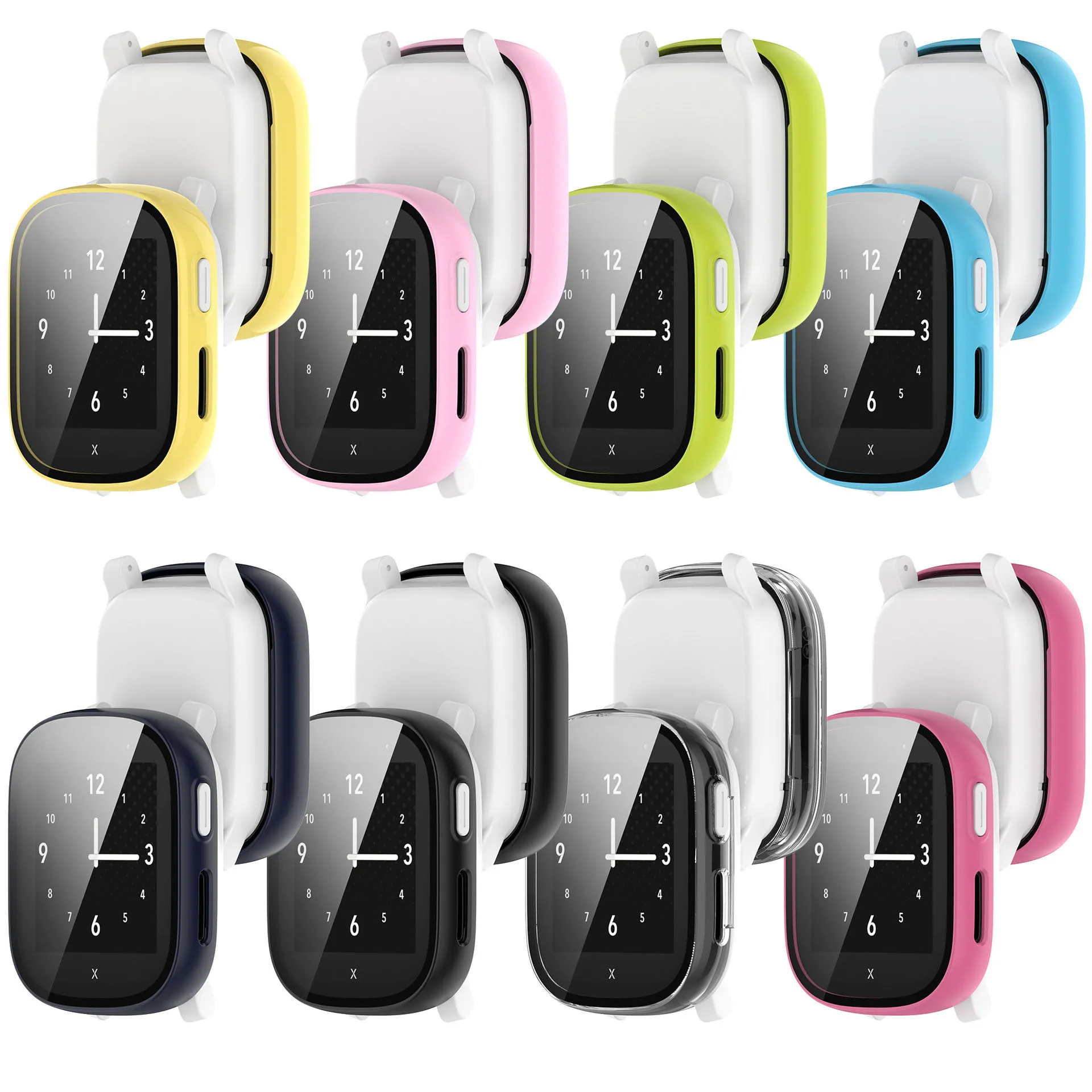 Carcasa de borde duro, Protector de cristal de pantalla completa, marco de película para Xplora X6 Play, accesorios de cubierta protectora para reloj inteligente para niños