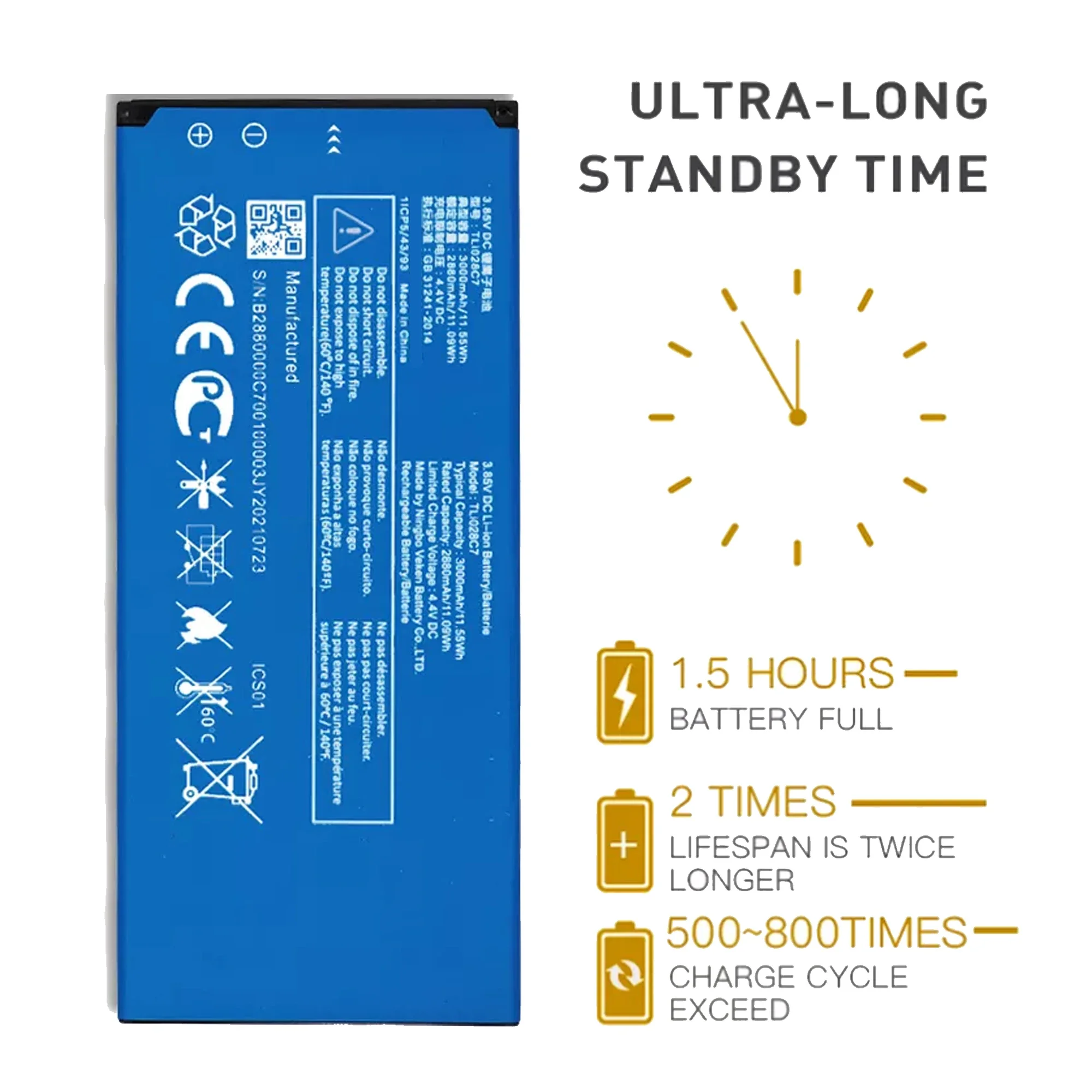 Original Capacity TLi028C1 TLi028C7 Battery for ALCATEL 5002B 1B 2020  Mobile Phone Replacement Batteries Bateria