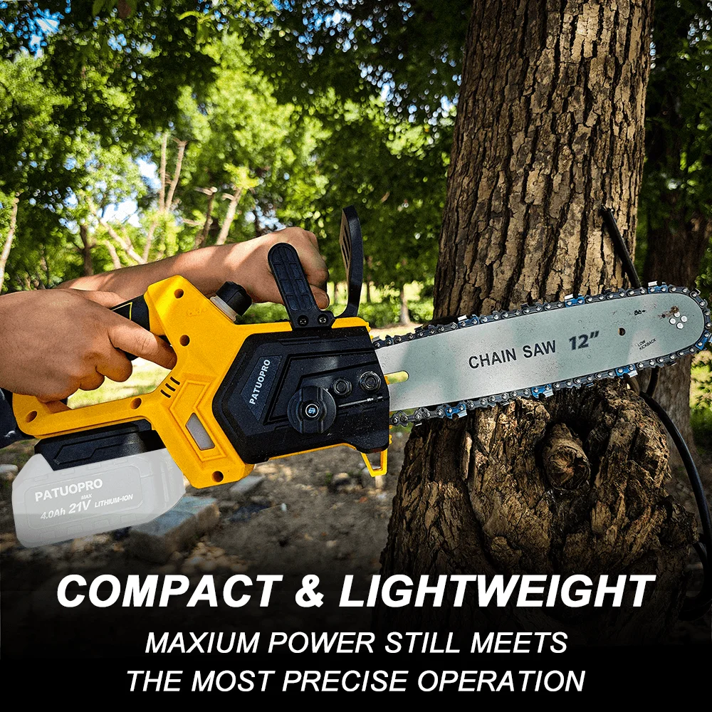 12 Inch Cordless Brushless Chainsaw Battery Power Chain Saw Electric Saw Woodworking Cutting Power Tool fit Makita 18V Battery