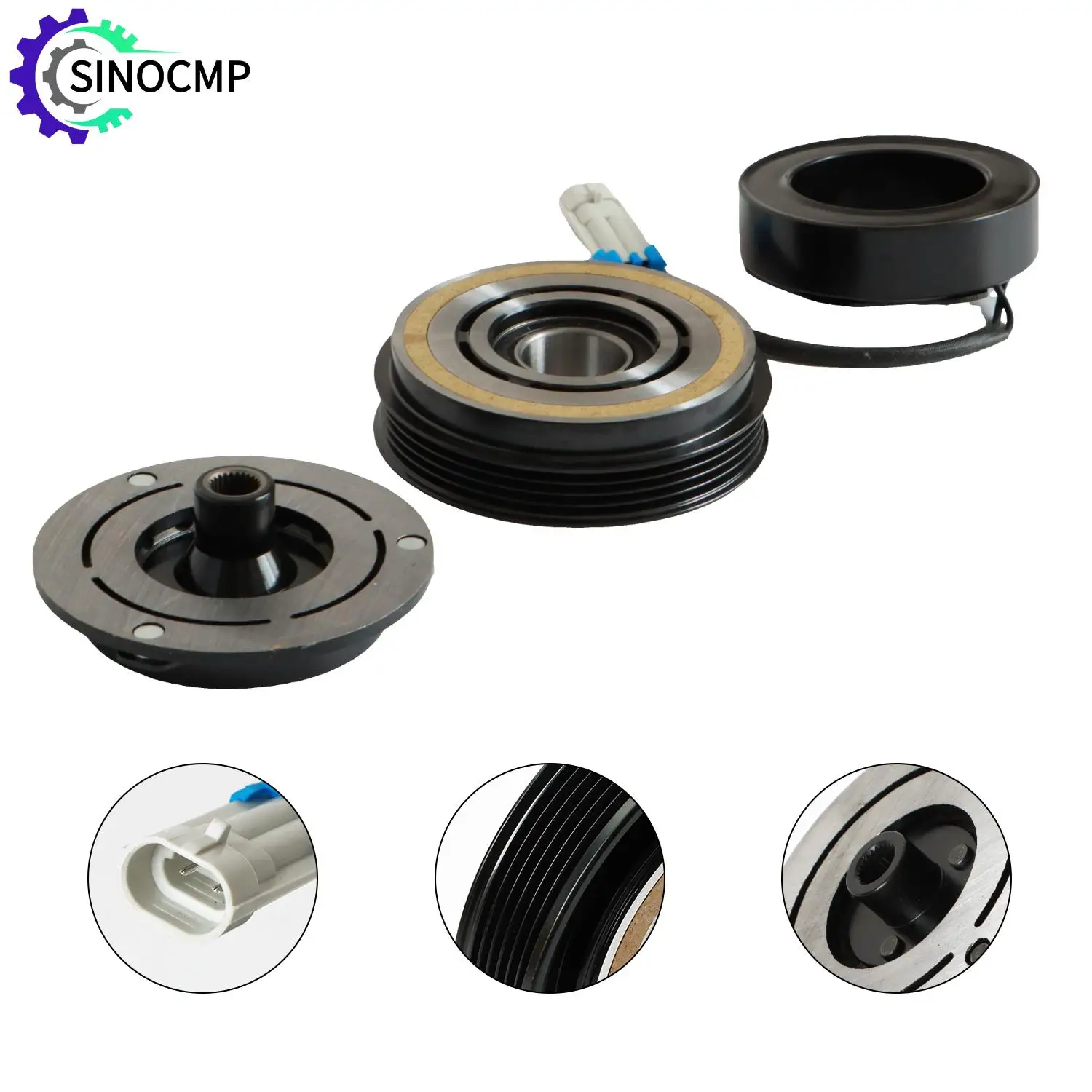 مجموعة قابض ضاغط التيار المتردد 1805 10S20F FS784550SR لـ 2000-2014 شيفروليه تشيفي سيلفرادو 1500 2500 3500 HD 8CYL 4.8L قطع غيار السيارات