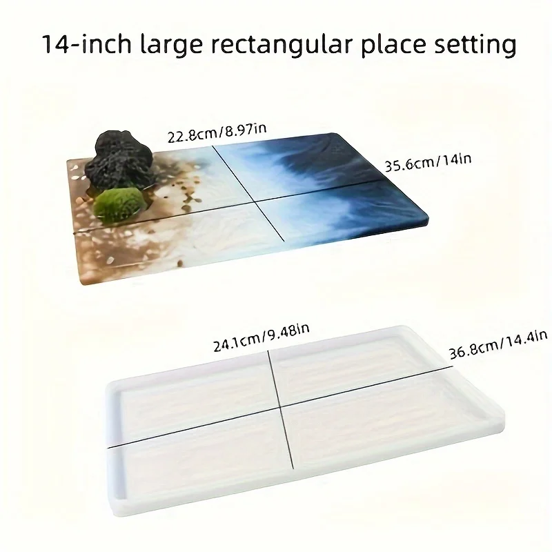 Reusable Large Rectangular Silicone Molds for Epoxy River Tables And Resin Art - Perfect for Special Plates, Trays, Woodworking, And Coffee Tables