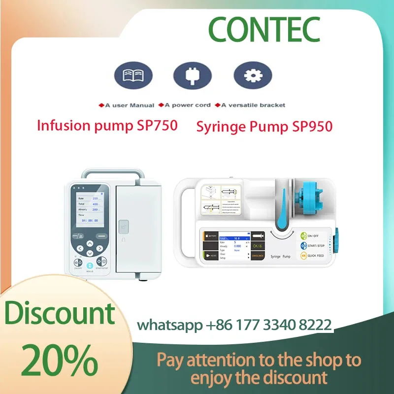 CONTEC Human or Veterinary Use Syringe Pump Infusion pump SP750 / SP950 LCD real-time Alarm Rechargable battery