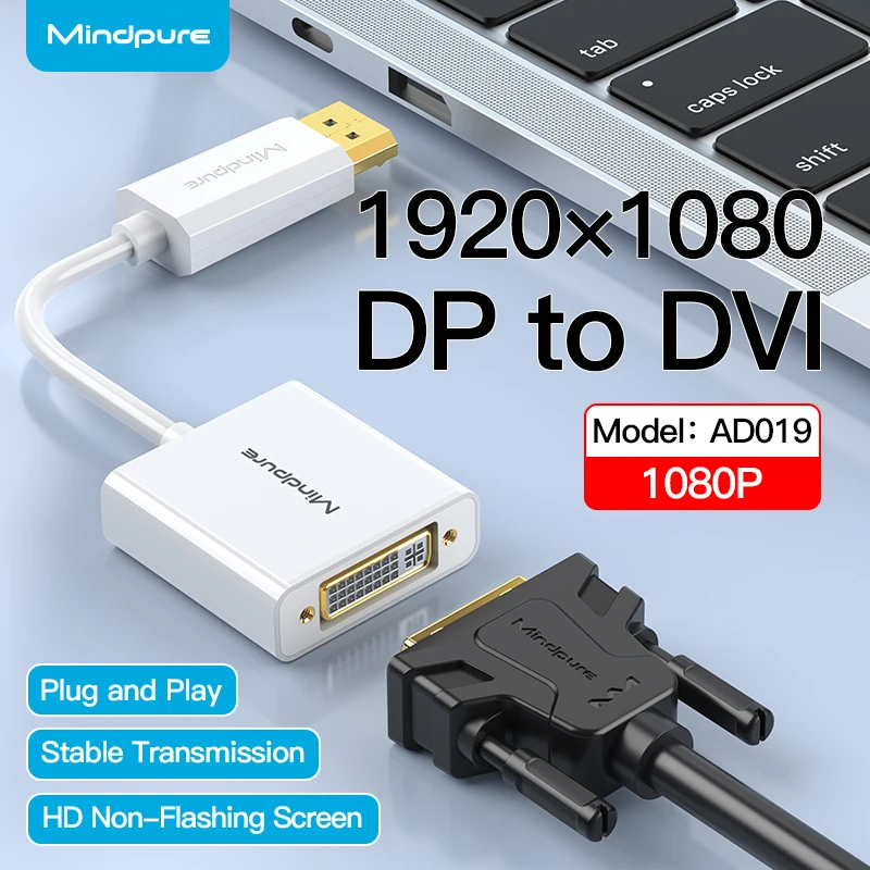 

Mindpure DisplayPort DP to DVI Cable Adapter 1080P DP male to DVI female converter For Dell Asus Monitor Projector Comptuer HDTV