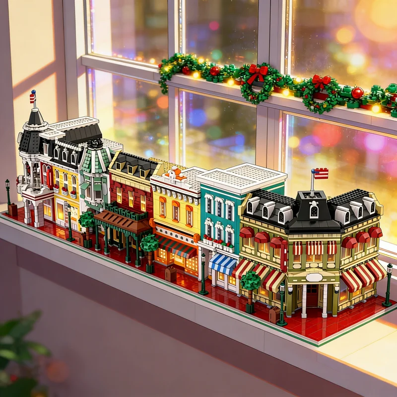 

8622pcs MOC Block Four Deluxe Main Street USA Disneieny Model Building Blocks Architecture Toys Christmas Gifts Education Kids