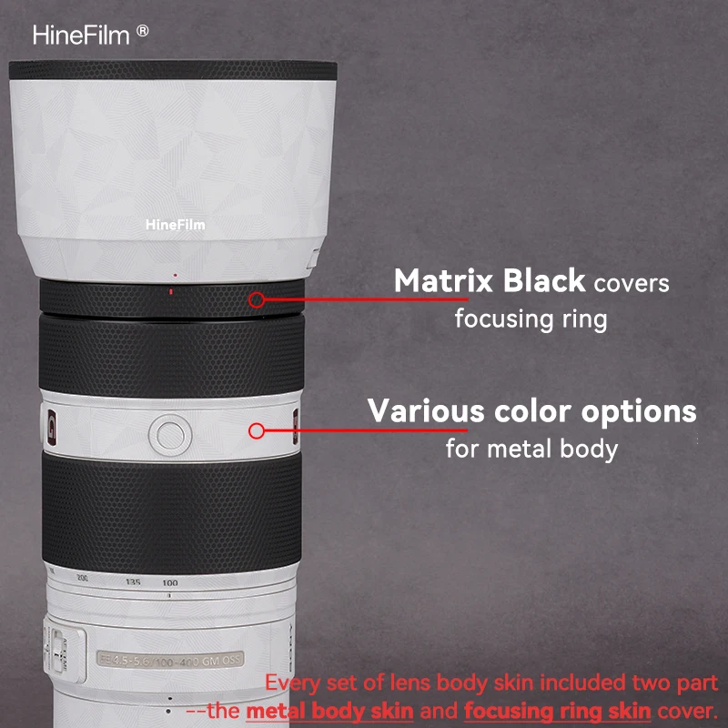 FE100-400GM Lens Sticker SEL100400GM Warp Cover Skin For Sony FE 100-400mm F4.5-5.6 GM OSS Lens Protector 100-400 Wrap Sticker