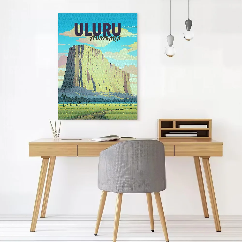 Uluru Australia Travel Mosaic Canvas Wall Art Poster Custom Wall Paintings Personalized Photo Printing for Bedroom Decoration