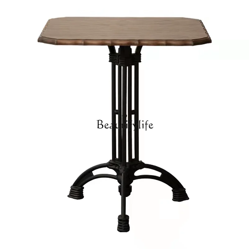 American Western Restaurant Table Cafe Quiet Bar Vintage Solid Wood Conference Table