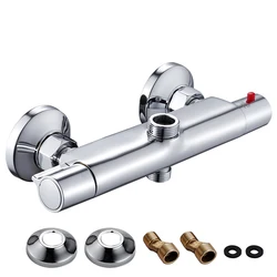 Thermostatic Shower Mixing Valve Wall Mounted Constant Temperature Anti Scald Shower Valve Diverter Hot Cold Water Mixer Valve