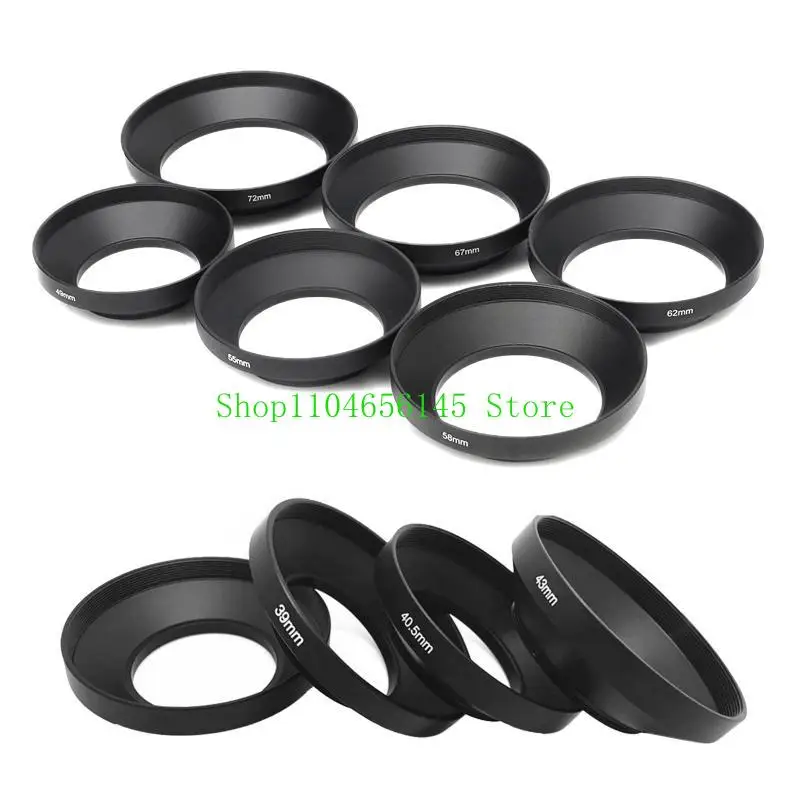 

5asd Camera Wide Screw in Mount Metal Lens Hood 39mm 40.5mm 43mm 46mm 49mm 52mm 55mm 58mm 62mm 72mm 77mm 82mm