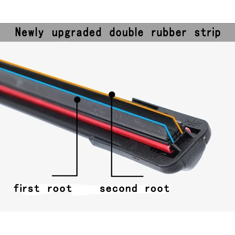 Sky blue Car Windshield Wiper blades Universal Soft Double layer Rubber Frameless Bracketless 14