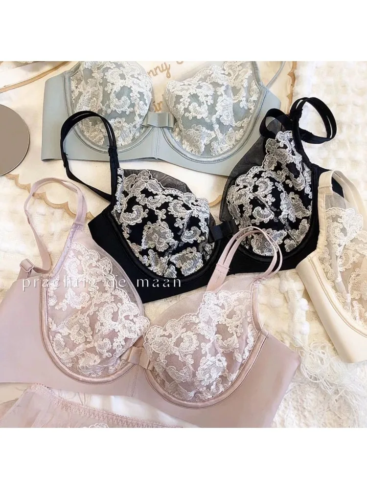 Minimizer-BH, große Körbchen, Übergröße, volle Abdeckung, bestickte französische Spitze, weiche Bügelunterstützung, Bauchkontrolle und seitliche Glättung