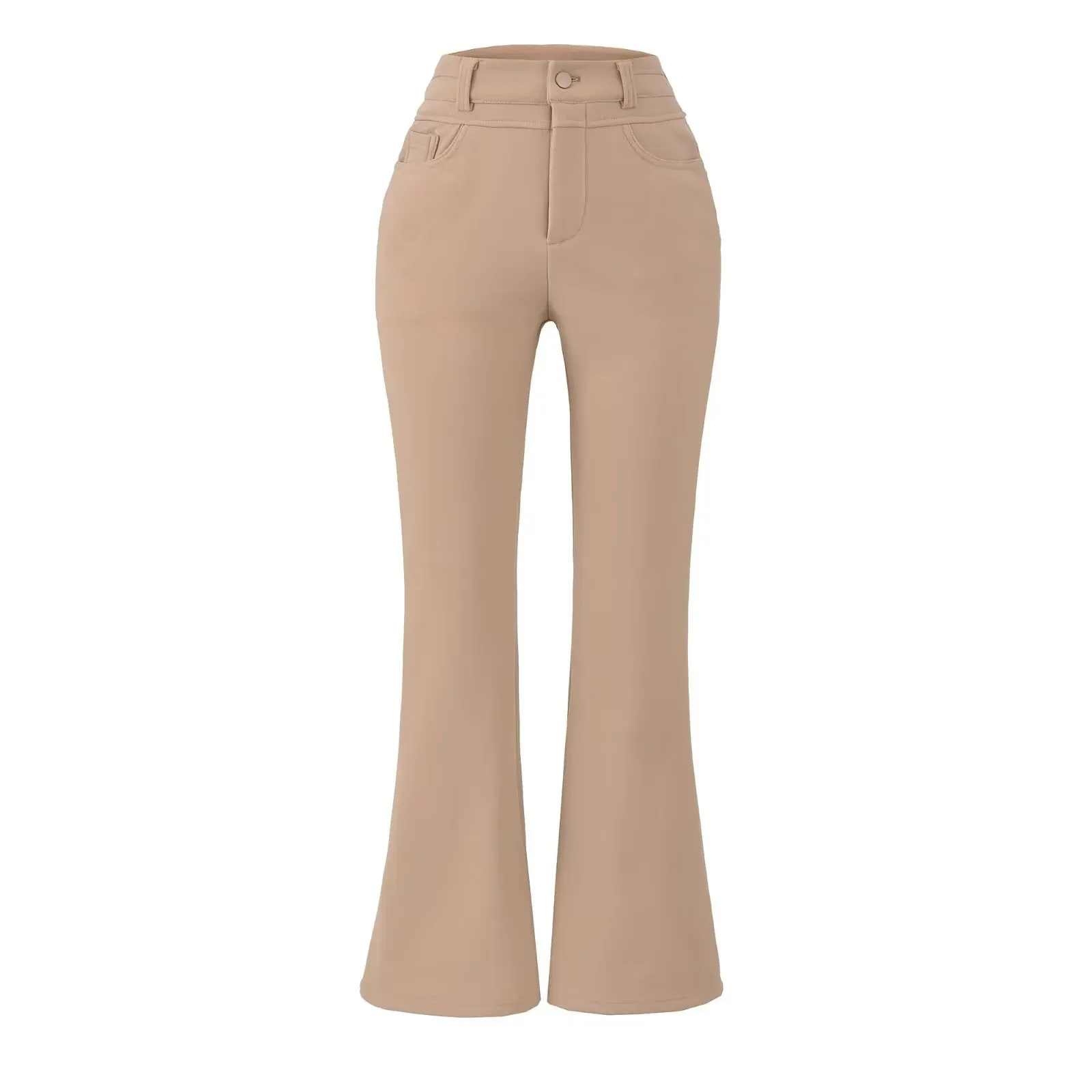 

2026 New Style Hot Girl Fleece-Lined Korean High-Waisted Slim Flared Pants High Elastic Thickened Slimming Elegant Casual 9ZI5
